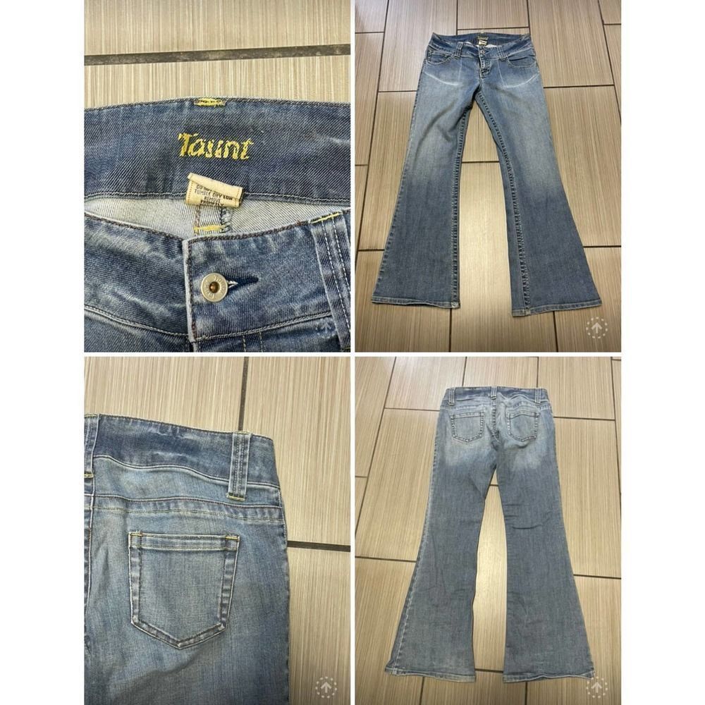 Taunt flare jeans womens sz 11 mid rise medium wash stretch denim Y2K retro
